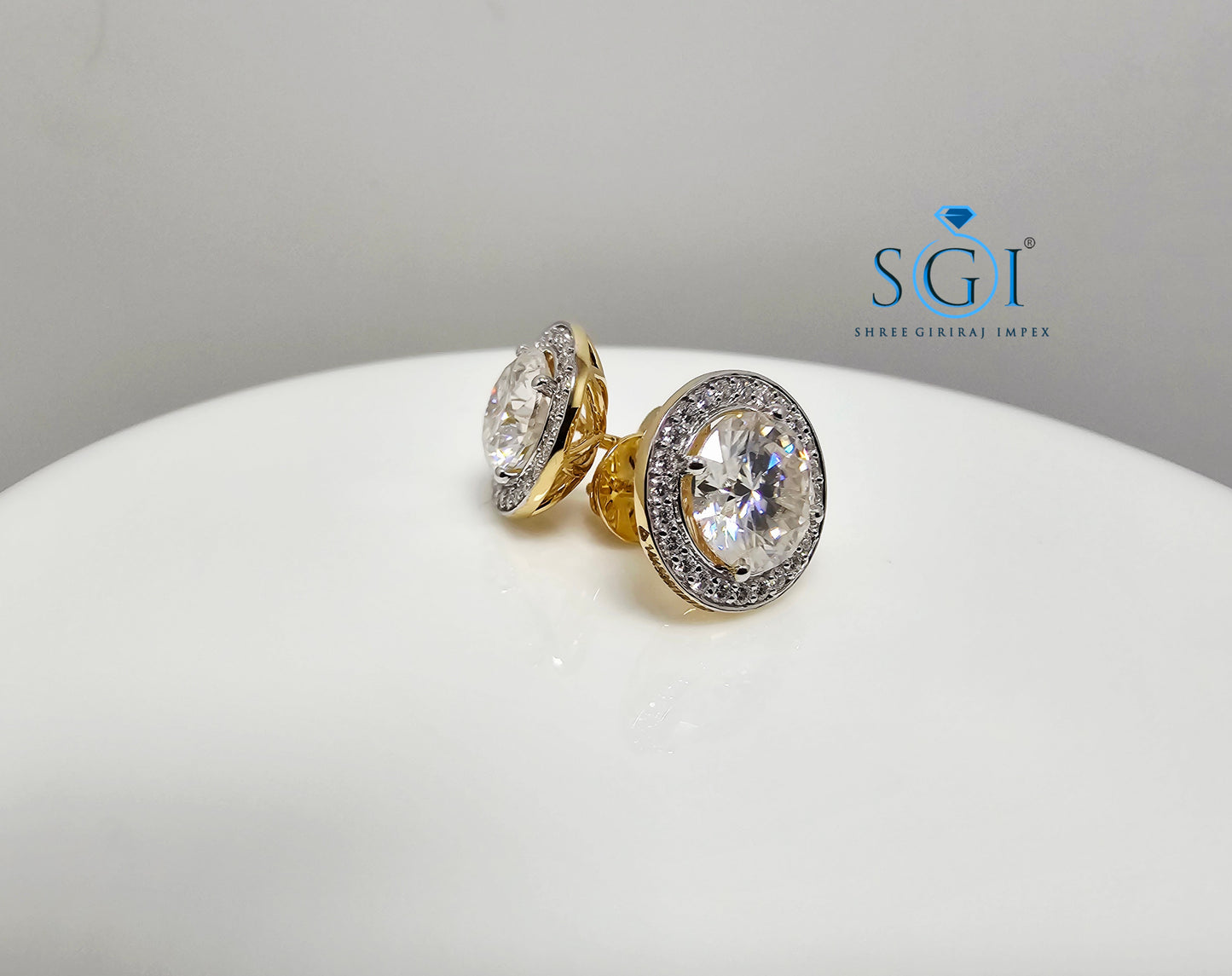 4.72 Ct White Moissanite Diamond Luxurious Earrings in 14K Hallmarked Gold Elegant Fine Jewelry