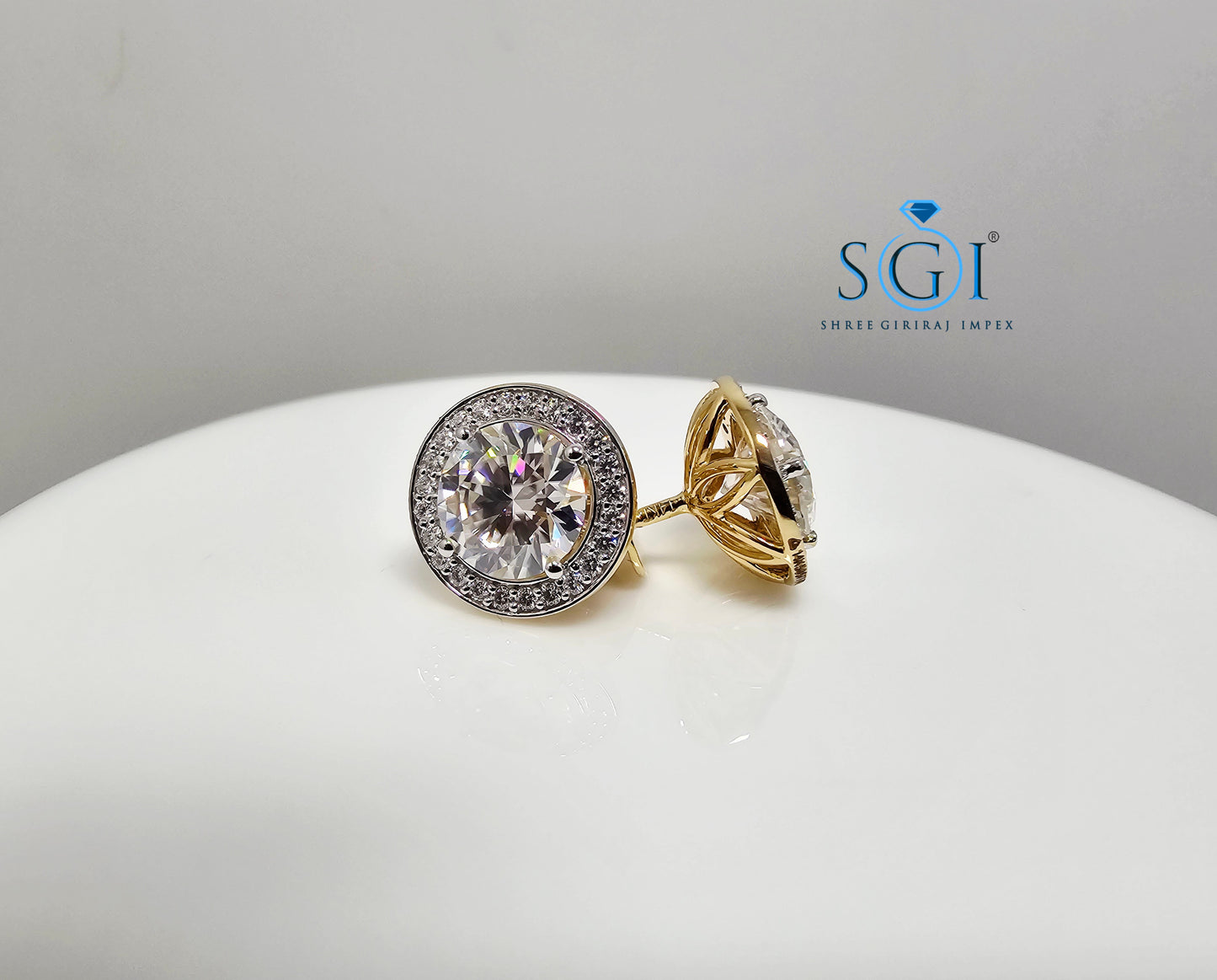 4.72 Ct White Moissanite Diamond Luxurious Earrings in 14K Hallmarked Gold Elegant Fine Jewelry
