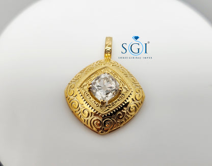 Vintage-Style Pendant with Old Mine Cushion Cut Moissanite – 925 Sterling Silver (8.5mm)