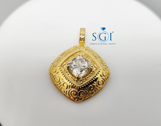 Vintage-Style Pendant with Old Mine Cushion Cut Moissanite – 925 Sterling Silver (8.5mm)