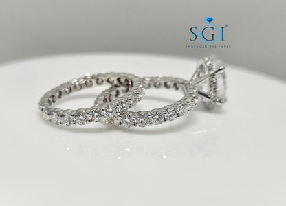 Luxurious 6ct Oval Moissanite Diamond Ring – 18K White Gold Setting