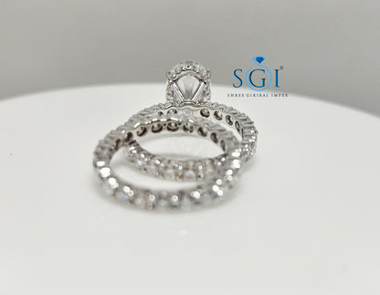 Luxurious 6ct Oval Moissanite Diamond Ring – 18K White Gold Setting