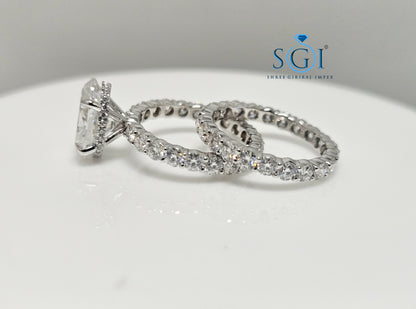 Luxurious 6ct Oval Moissanite Diamond Ring – 18K White Gold Setting