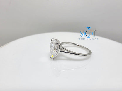 Luxury 2CT Pear Shape Solitaire Ring – 14K White Gold | 7×10mm Elegance