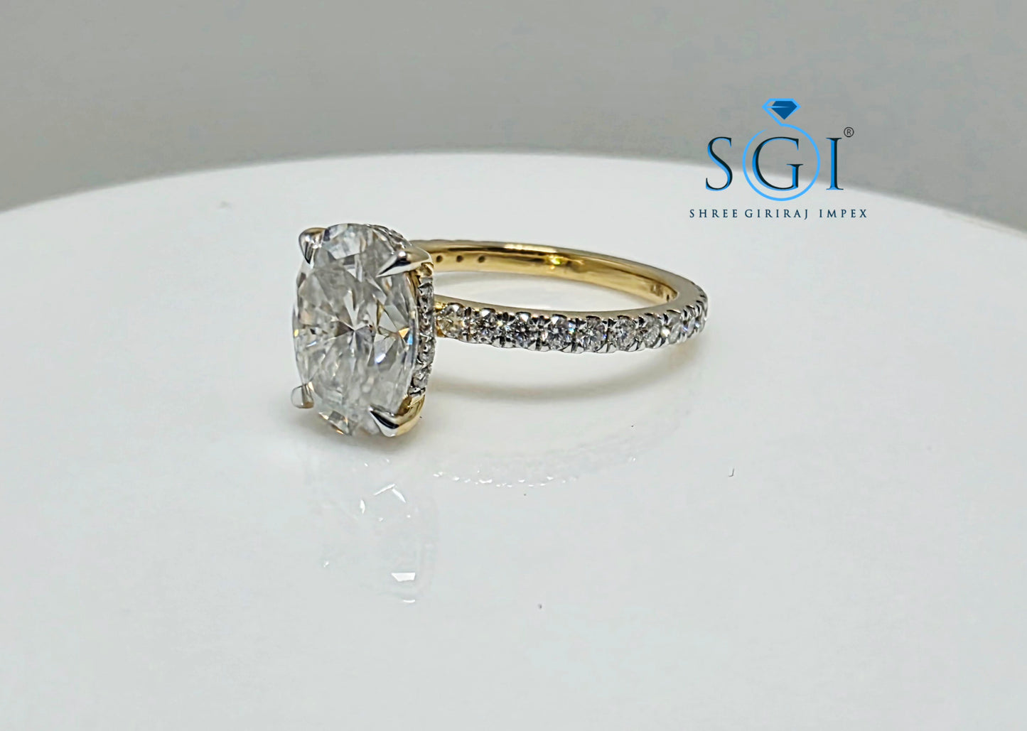 The SGI Signature: 2.70ct Oval Moissanite Hidden Halo Ring