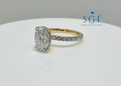 The SGI Signature: 2.70ct Oval Moissanite Hidden Halo Ring