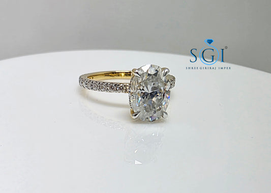 The SGI Signature: 2.70ct Oval Moissanite Hidden Halo Ring