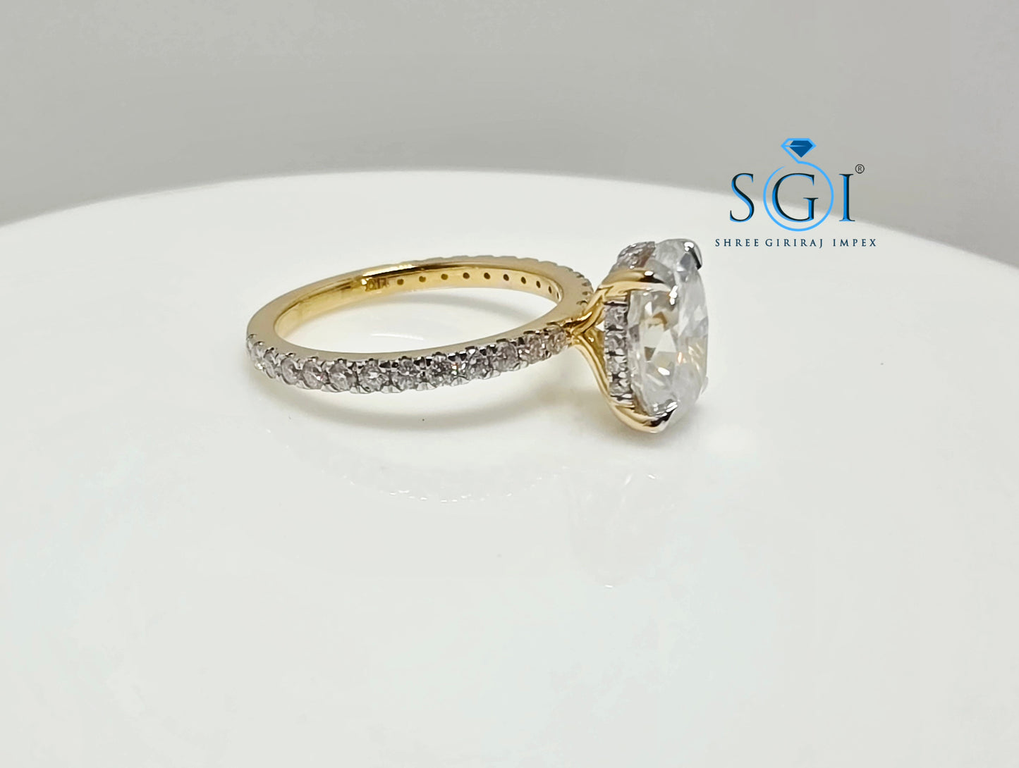 The SGI Signature: 2.70ct Oval Moissanite Hidden Halo Ring