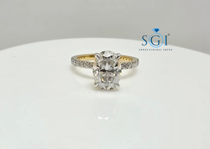 The SGI Signature: 2.70ct Oval Moissanite Hidden Halo Ring