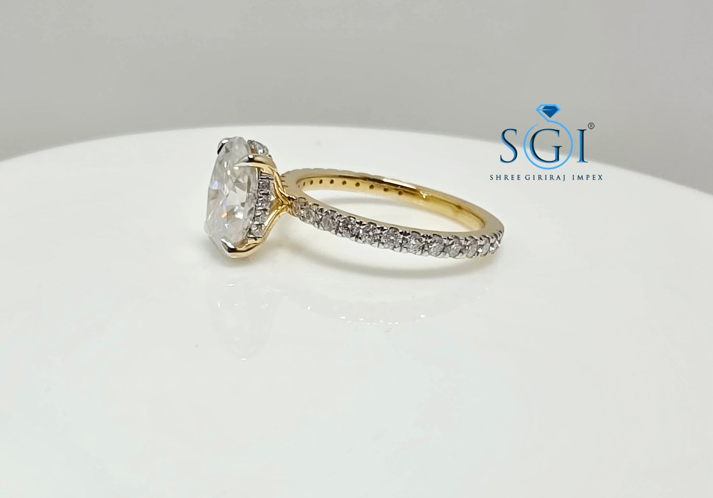 The SGI Signature: 2.70ct Oval Moissanite Hidden Halo Ring