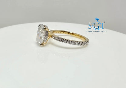 The SGI Signature: 2.70ct Oval Moissanite Hidden Halo Ring