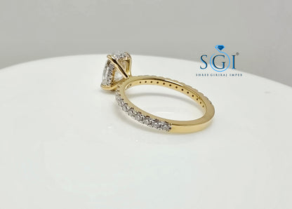 The SGI Signature: 2.70ct Oval Moissanite Hidden Halo Ring