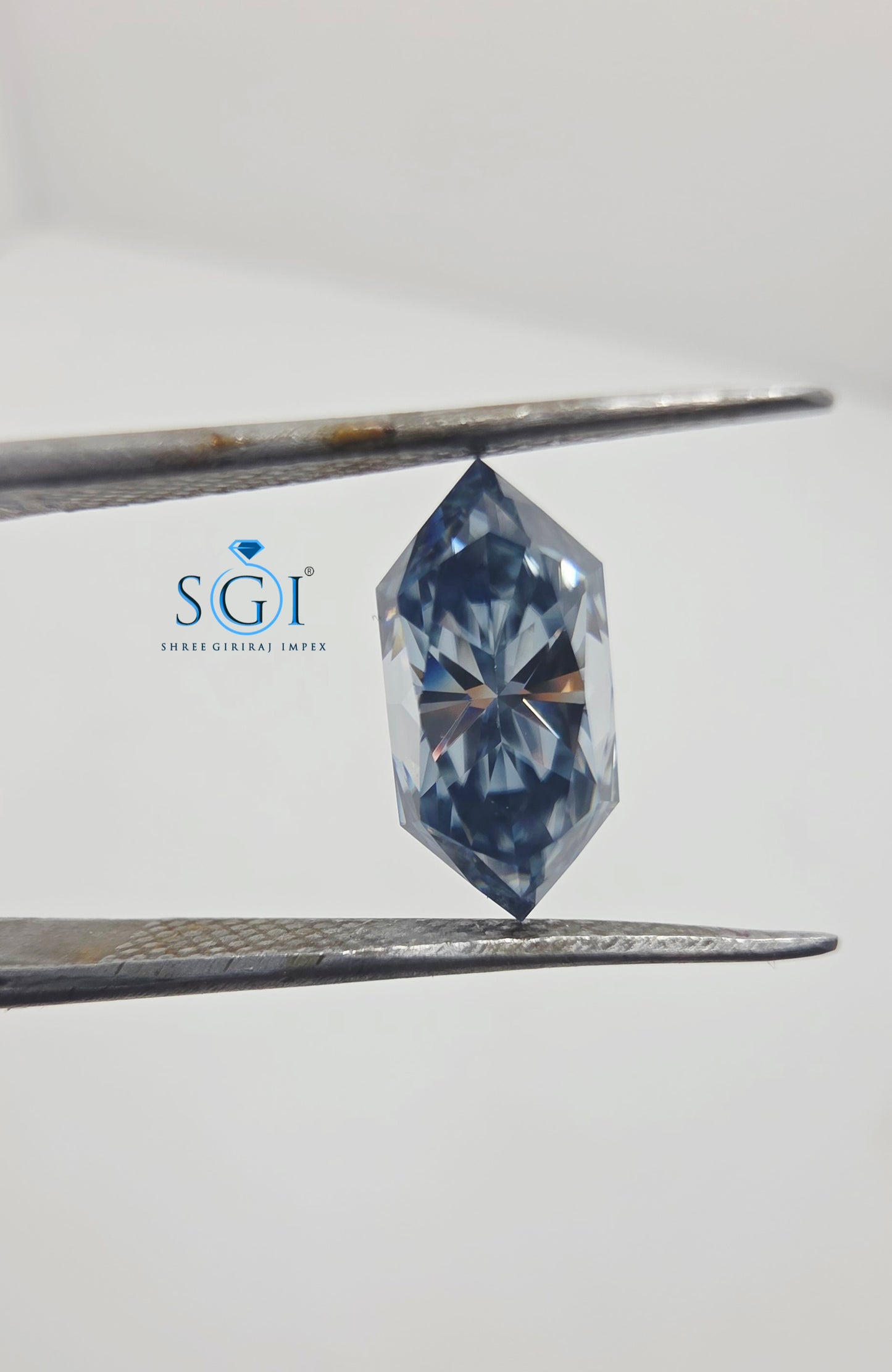 2.50ct Intense Blue Dutch Marquise Moissanite | 6x12mm Loose Gemstone