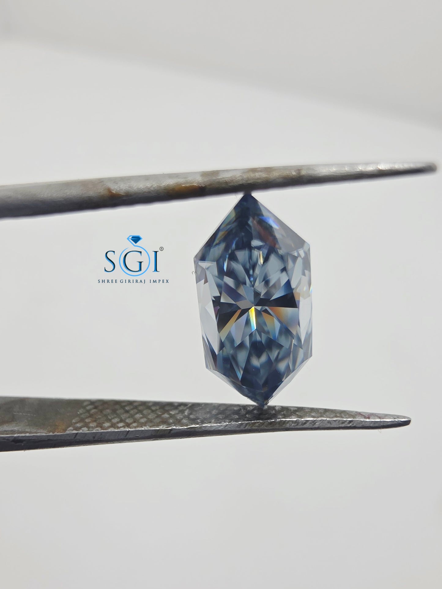 2.50ct Intense Blue Dutch Marquise Moissanite | 6x12mm Loose Gemstone