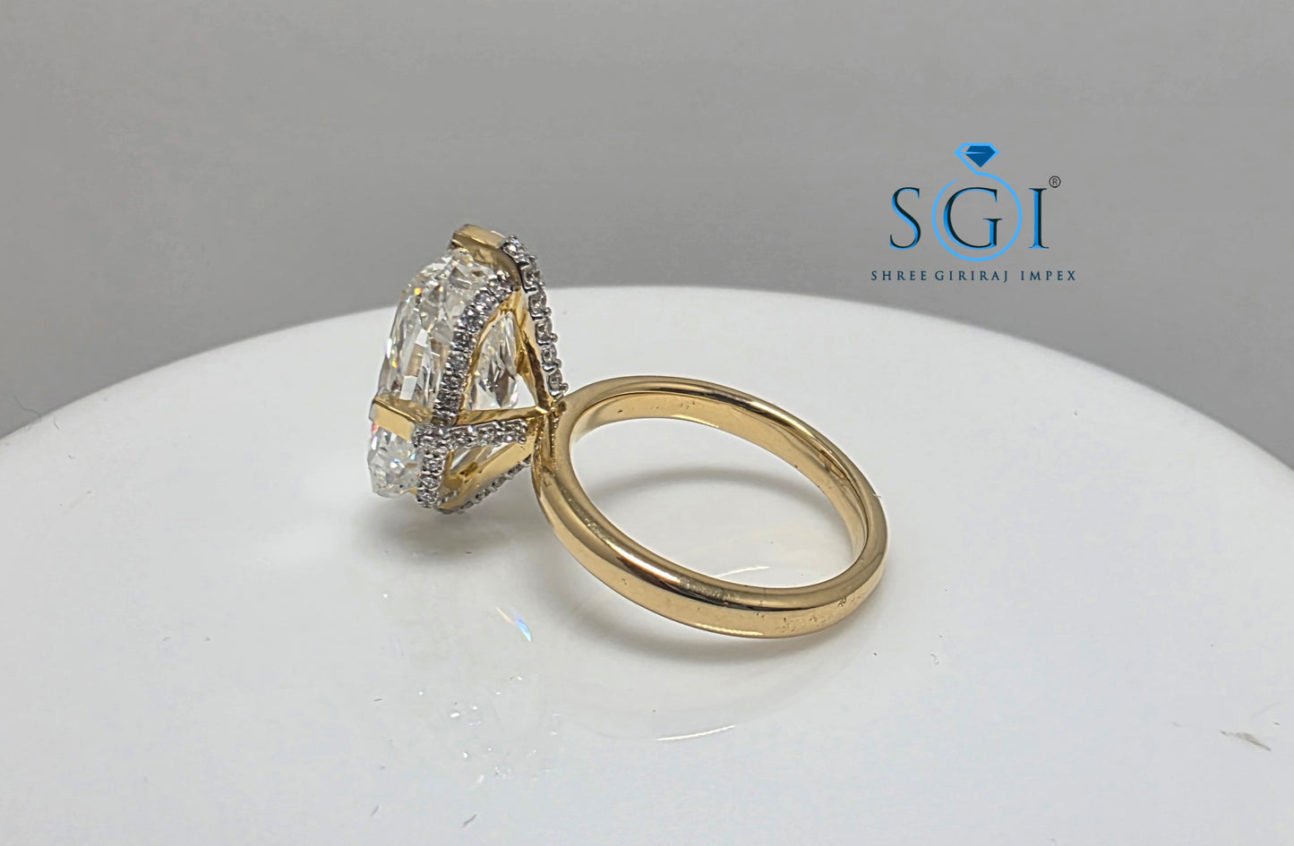 Exquisite 10 Carat Cushion Cut Lab Grown Diamond Engagement Ring | 18k Gold Hidden Halo Masterpiece