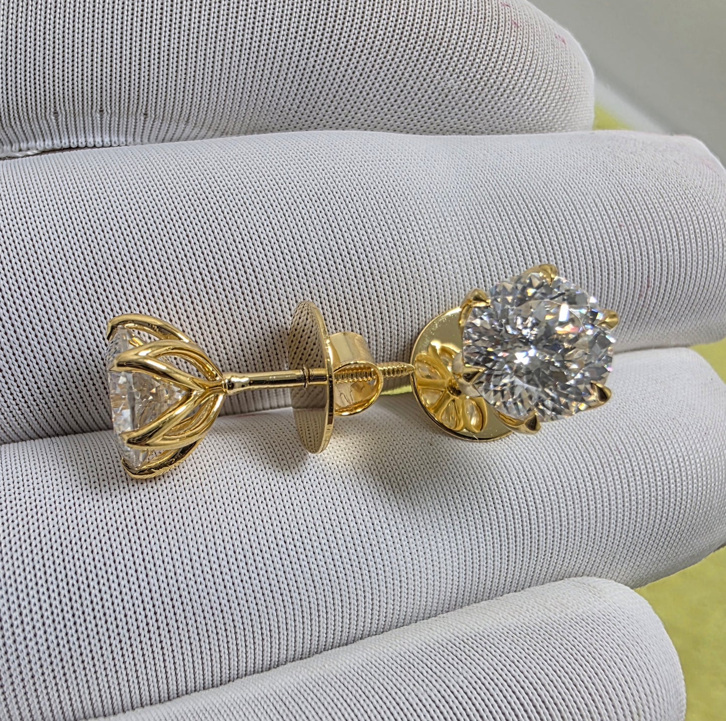 Exquisite 8mm Portuguese Cut Moissanite Solitaire Earrings | 3.75ct 14k Gold Studs for Her