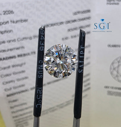 2.50ct Round Brilliant Lab Grown Diamond - E VS1 - IGI Certified - Premium Solitaire Jewellery Stone