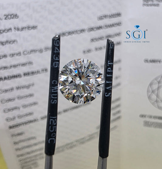 2.50ct Round Brilliant Lab Grown Diamond - E VS1 - IGI Certified - Premium Solitaire Jewellery Stone