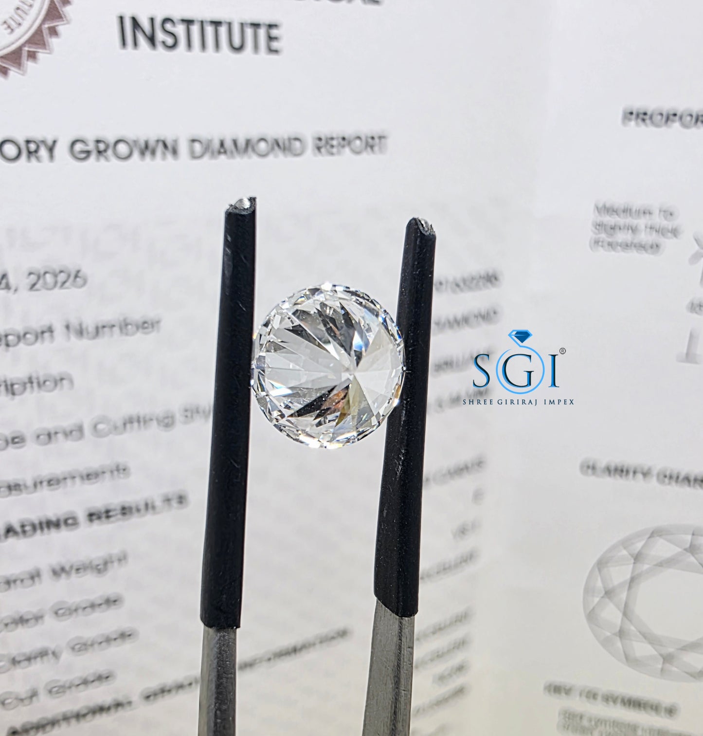 2.50ct Round Brilliant Lab Grown Diamond - E VS1 - IGI Certified - Premium Solitaire Jewellery Stone