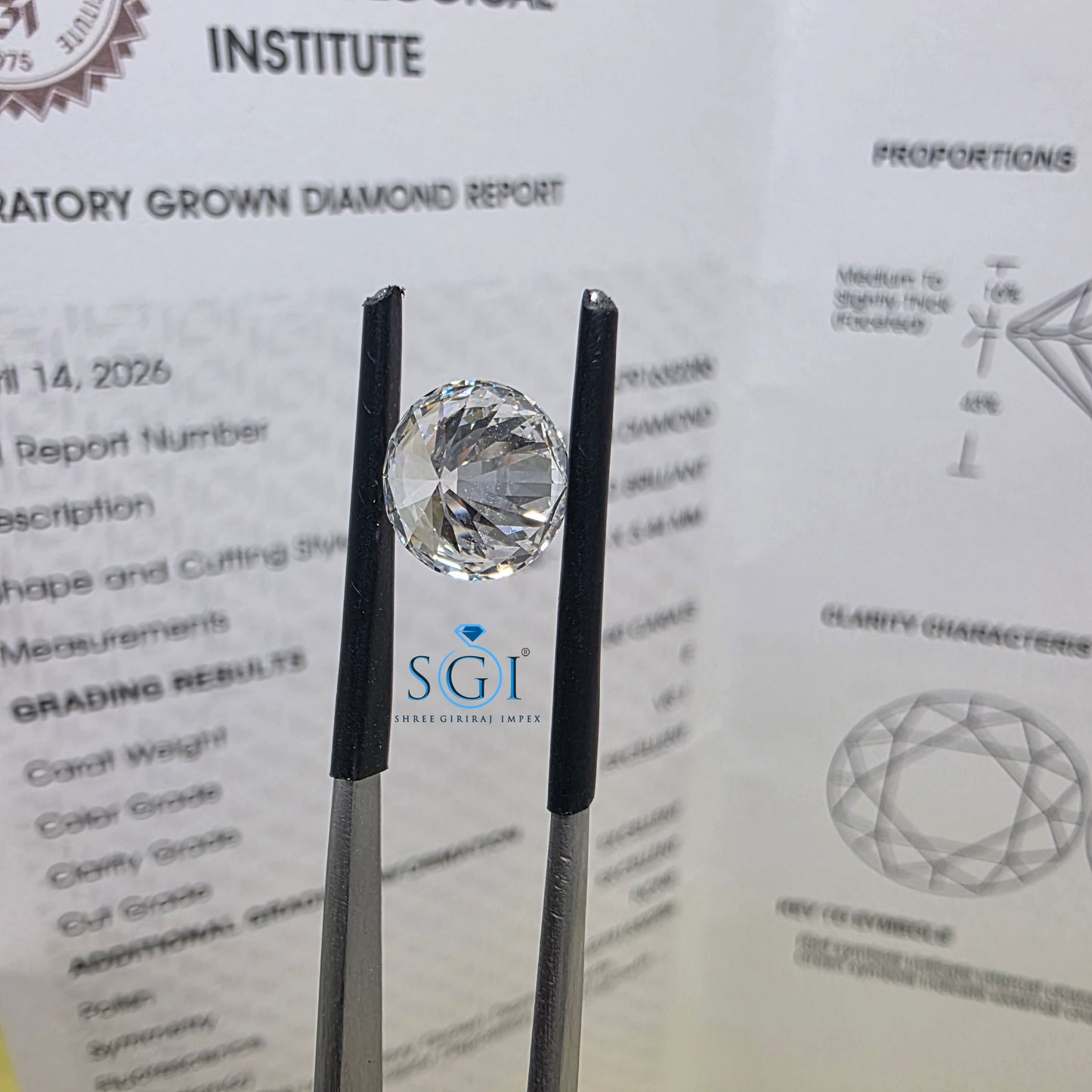 2.50ct Round Brilliant Lab Grown Diamond - E VS1 - IGI Certified - Premium Solitaire Jewellery Stone