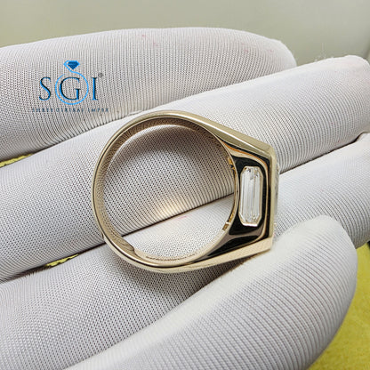 5.01ct IGI Certified Lab Grown Diamond Men's Solitaire Ring in 14k Gold - Premium Statement Band