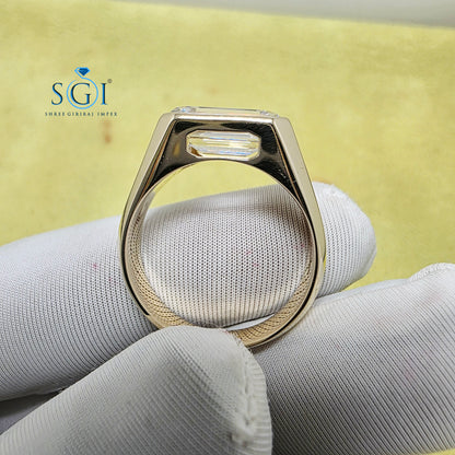 5.01ct IGI Certified Lab Grown Diamond Men's Solitaire Ring in 14k Gold - Premium Statement Band