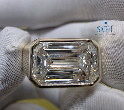 5.01ct IGI Certified Lab Grown Diamond Men's Solitaire Ring in 14k Gold - Premium Statement Band
