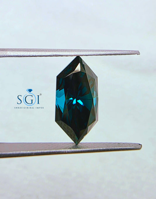 2.75CT Dutch Marquise Karry Green Moissanite - Forest Green Heart Shape Stone for Rings & Pendants