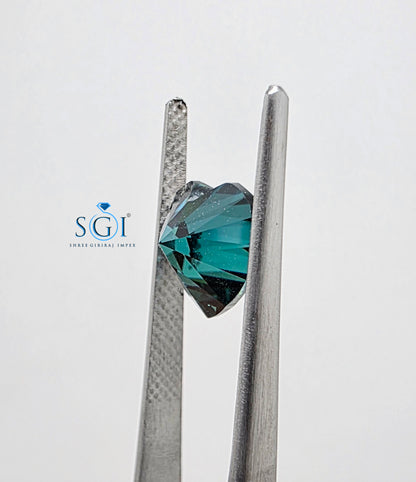 9mm Vivid Forest Green Heart Shape Moissanite - Premium Lab-Grown Gemstone for Luxury Rings