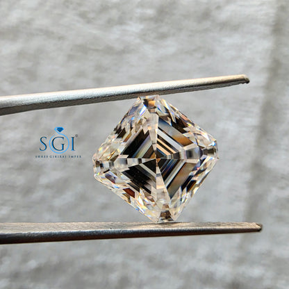 10MM Asscher Shape Moissanite Diamond 5.35Ct Loose Stone for Premium Jewellery Settings | Luxury Moissanite for Rings Pendants & Fine Jewellery