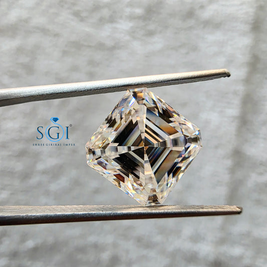 10MM Asscher Shape Moissanite Diamond 5.35Ct Loose Stone for Premium Jewellery Settings | Luxury Moissanite for Rings Pendants & Fine Jewellery
