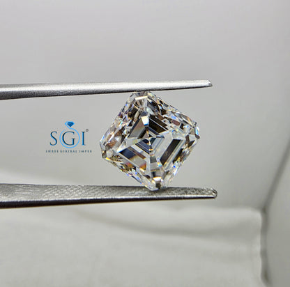 10MM Asscher Shape Moissanite Diamond 5.35Ct Loose Stone for Premium Jewellery Settings | Luxury Moissanite for Rings Pendants & Fine Jewellery
