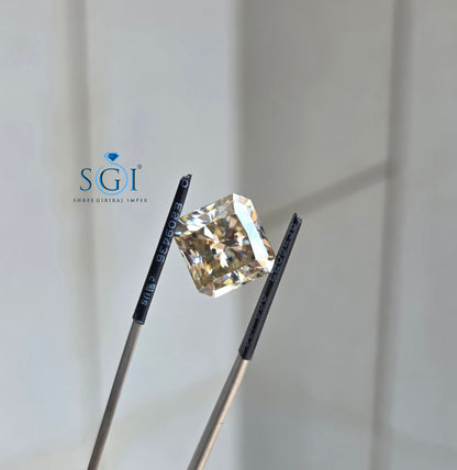 9.52 Ct Radiant Yellow Moissanite | Asscher Cut Fine Jewellery Gemstone