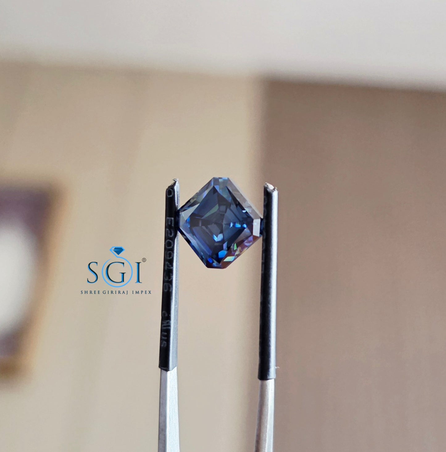 Royal Blue Asscher Cut Moissanite 9mm | 4.50 Ct Premium Ring Gemstone