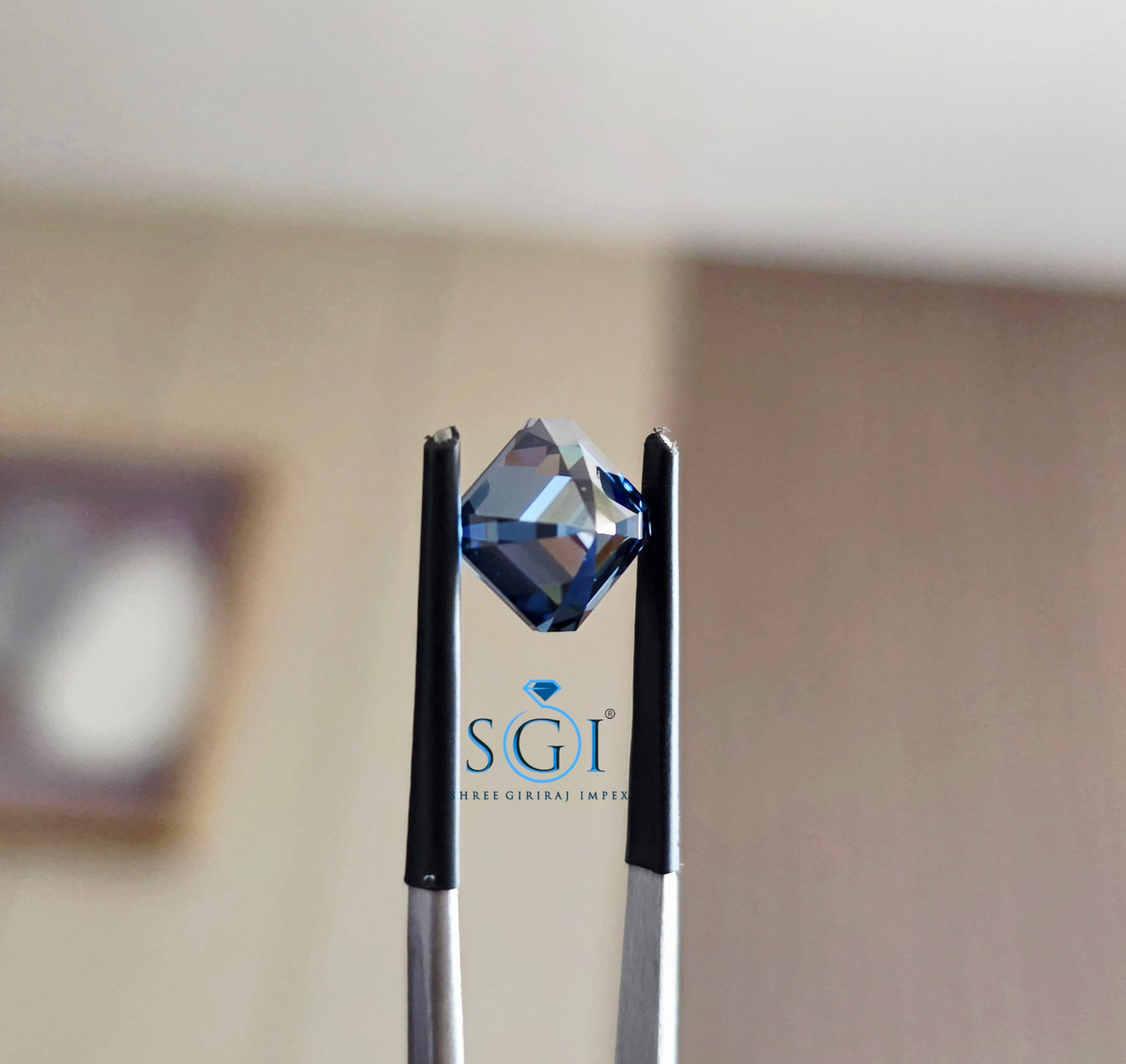 Royal Blue Asscher Cut Moissanite 9mm | 4.50 Ct Premium Ring Gemstone