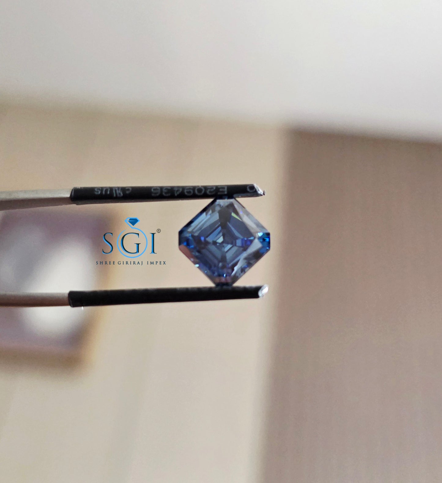 Royal Blue Asscher Cut Moissanite 9mm | 4.50 Ct Premium Ring Gemstone