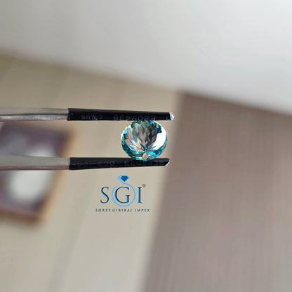 10mm Celestial Blue Moissanite 4 Ct | Premium Portuguese Cut Luxury Gemstone