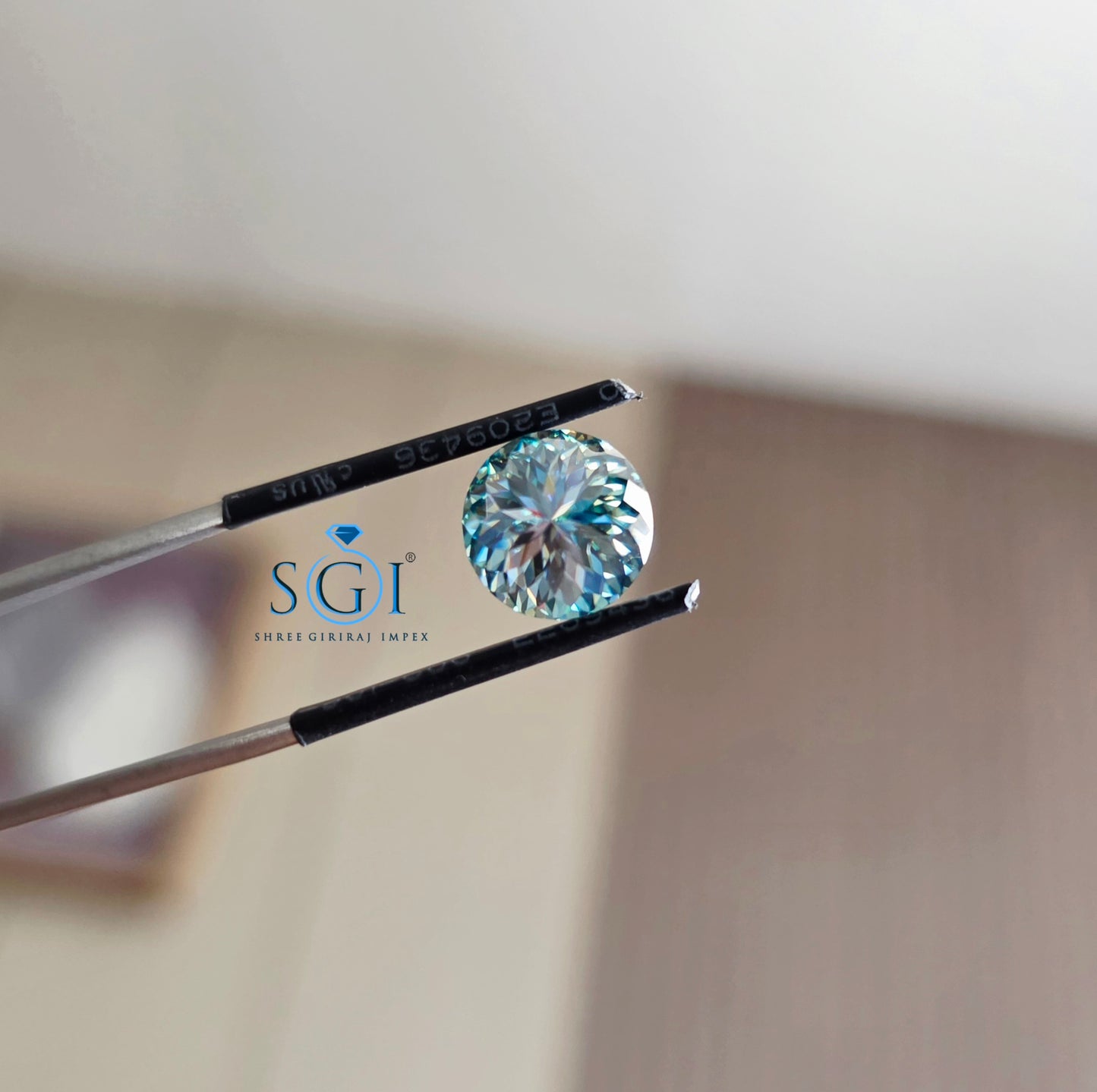 10mm Celestial Blue Moissanite 4 Ct | Premium Portuguese Cut Luxury Gemstone