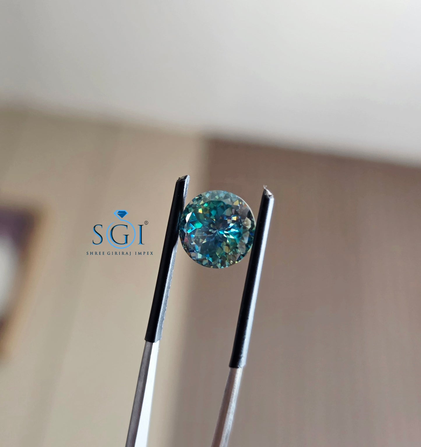 10mm Celestial Blue Moissanite 4 Ct | Premium Portuguese Cut Luxury Gemstone
