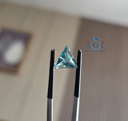 10mm Natural Green Triangle Shape Moissanite | Luxury Precision-Cut Gemstone for Elegant Statement Rings