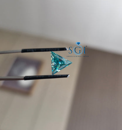 10mm Natural Green Triangle Shape Moissanite | Luxury Precision-Cut Gemstone for Elegant Statement Rings