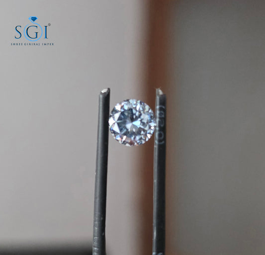 6.5mm Intense Blue Moissanite 1.15 Ct | Brilliant Round Cut Jewellery Stone setting