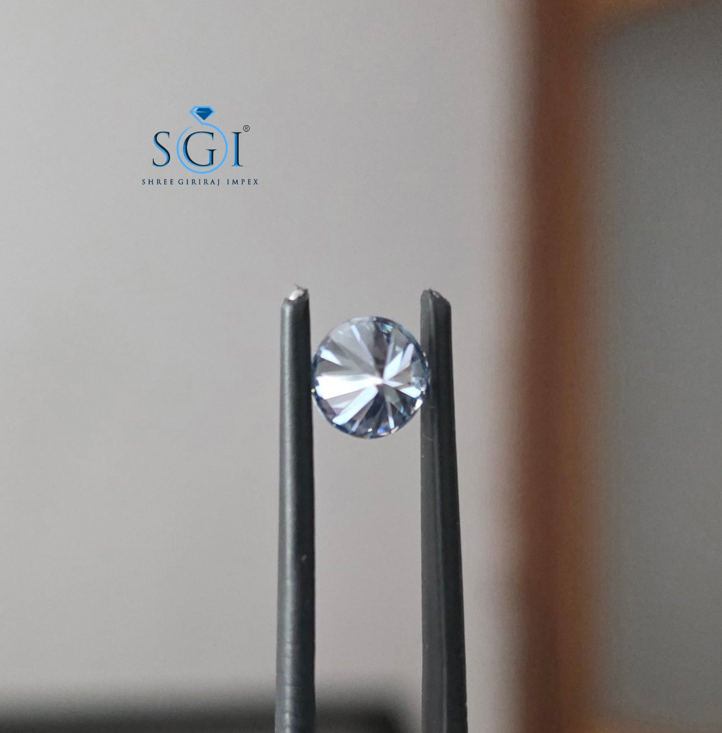 6.5mm Intense Blue Moissanite 1.15 Ct | Brilliant Round Cut Jewellery Stone setting