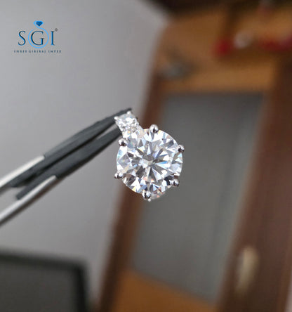 12.50 Ctw Moissanite 5 Stone Ring in 14K White Gold | Luxury Designer Fine Jewellery