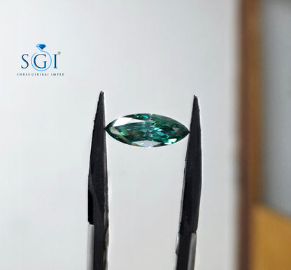 Premium 4Ct Green Marquise Moissanite | Custom Jewellery Loose Gemstone