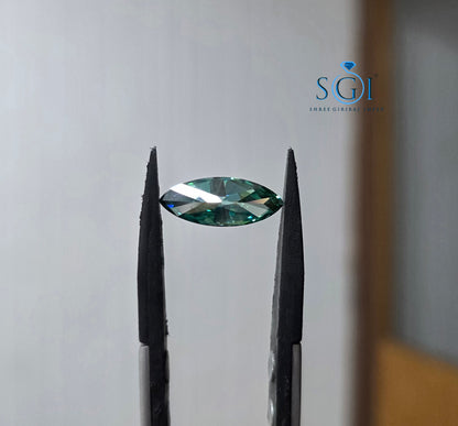 Premium 4Ct Green Marquise Moissanite | Custom Jewellery Loose Gemstone
