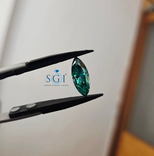 Premium 4Ct Green Marquise Moissanite | Custom Jewellery Loose Gemstone