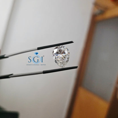 2ct E Vs1 Pear Shape Lab Grown Diamond 10.25x7.45mm For Rings, Pendants & Fine Jewellery