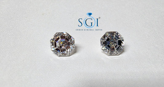 10.05 CTW Hexagon Rose Cut Moissanite Diamond Premium Loose Gemstone for Luxury Jewellery Settings