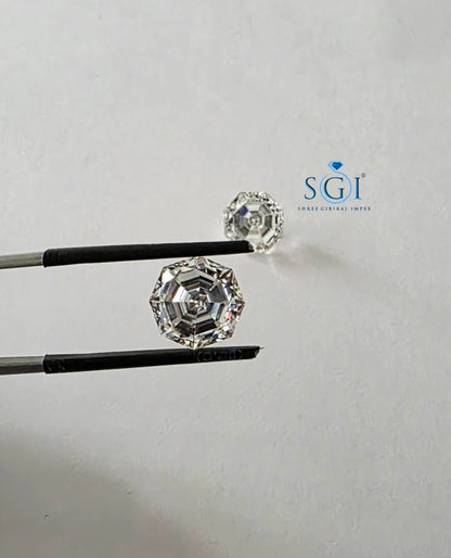 10.05 CTW Hexagon Rose Cut Moissanite Diamond Premium Loose Gemstone for Luxury Jewellery Settings